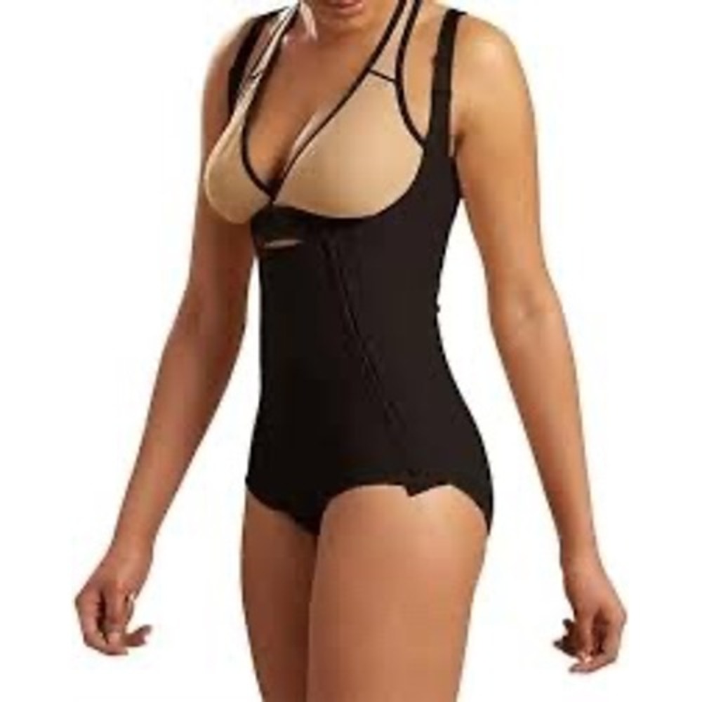 Marena Recovery Girdle High-Back Bikini Length Black SFBHA Size Medium Black